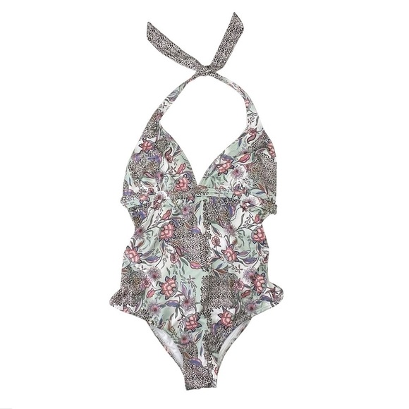 OndadeMar African Flowers One Piece Halter Swimsuit Size Small ondademar New NWT - Picture 3 of 10